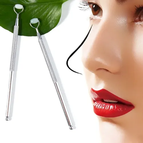 Rodillo De Jade Natural Antiarrugas Para Ojos, Set De Raspad