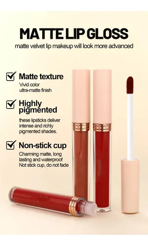 Set De 8 Lápices Labiales Líquidos Mate Mate Que No Se Decol