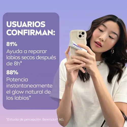 Nivea Bálsamo Labial Lip Glow Con Ácido Hialurónico 10ml Todo Tipo De Piel Día/noche