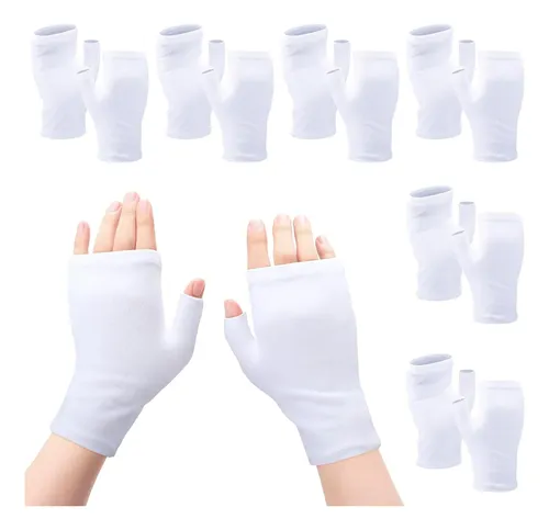 Guantes Sin Dedos Para Eczema Algodón Blanco Hidratantes