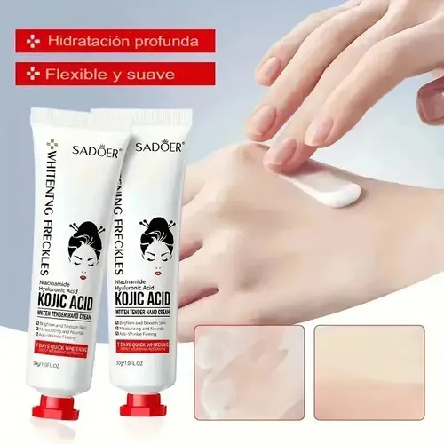 4 Set Manchas Aclarar Para Manos Crema Ácido Kojico Sadoer