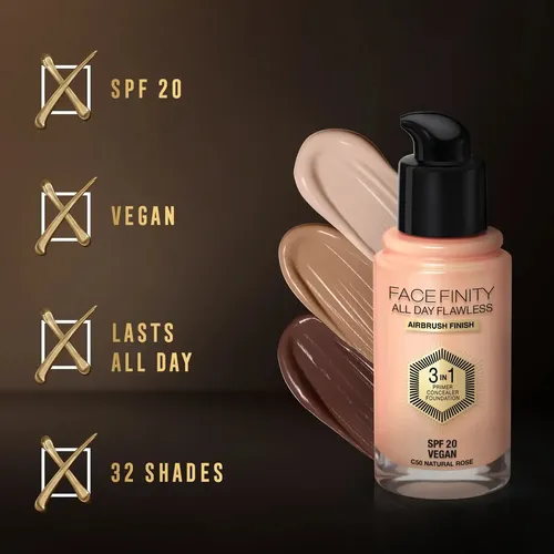 Max Factor Base De Maquillaje Facefinity All Day Flawless Tono C50 Natural