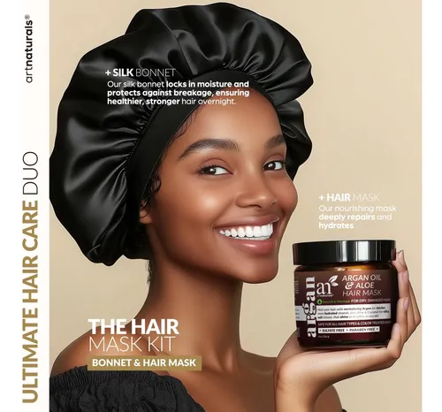 Set De Mascarilla Capilar + Gorro De Satén Artnaturals Para