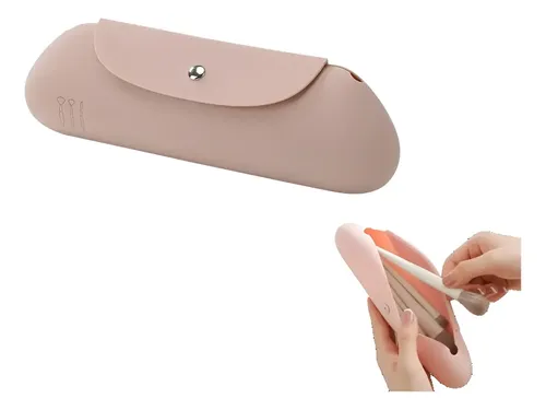 Porta Brochas De Maquillaje Organizador Viaje Neceser Makeup Color Blanco