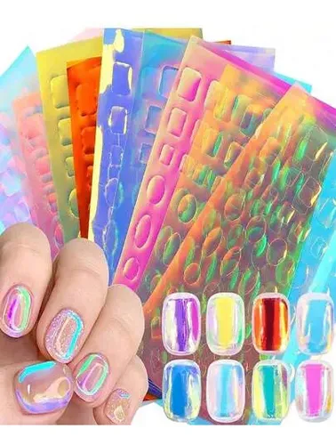 Stickers Aurora X6 Planchas Efecto Hielo Decoracion De Uñas