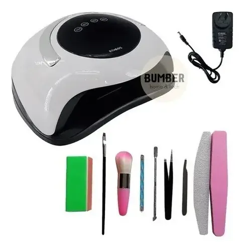Cabina De Uñas 120w Pro Uv Led Kit De Accesorios Manos Pies