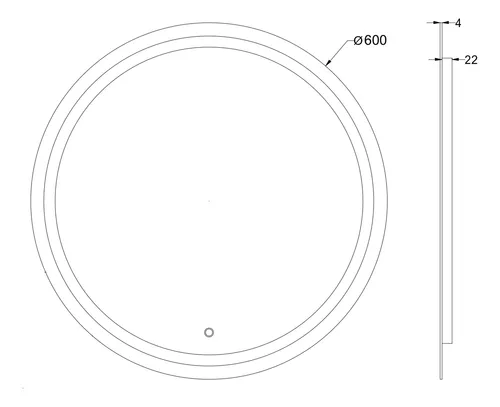 Espejo Redondo Led 60cm Dimerizable Botón Táctil/touch