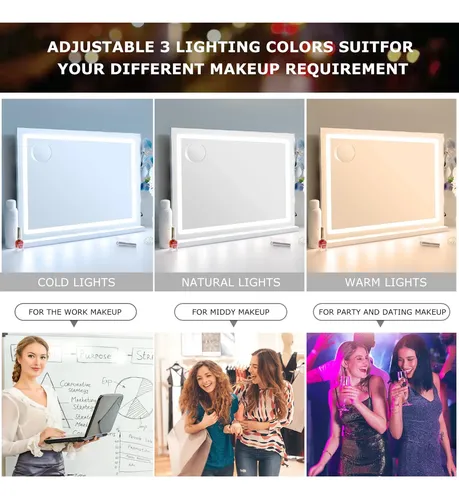 Espejo De Maquillaje Lilyhome, 58 X 46 Cm, Led, 10 X Magg Us