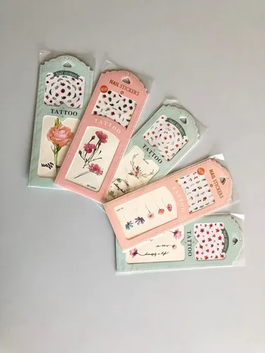 Nail Stickers Tattoo Decoración Uñas Flores Rosas Fiesta Corona floral