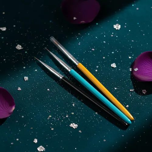 Set X3 Pinceles Liner Decoración De Uñas Nail Art Deco