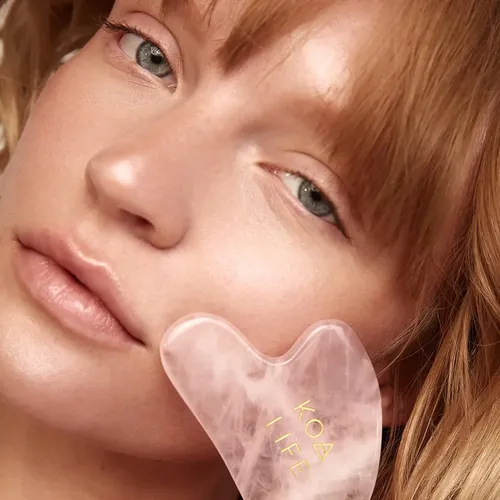 Gua Sha Facial Cuarzo Rosa Masaje Detox Piel