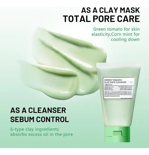 =mascarilla De Arcilla De Tomate Verde, Tratamiento Con Sebo