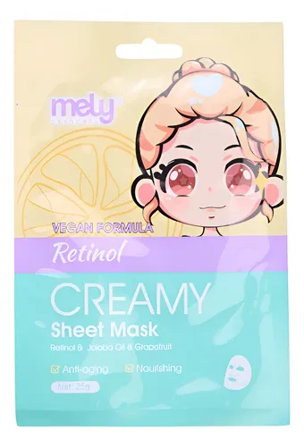 Mascarilla Facial Mely Retinol Jojoba Pomelo Antiarrugas X1 Madura