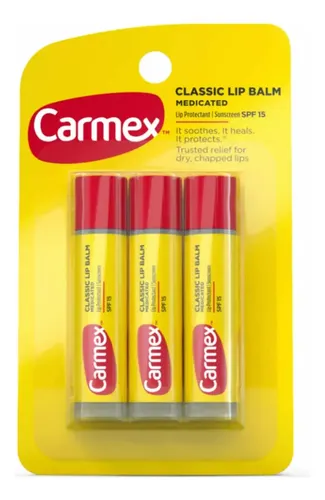 Carmex Classic Lip Balm Medicated Pack X3 – Spf15 – Original