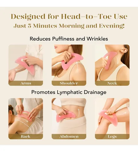 Gua Sha Corporal Baimei Icyme Resina Mango Ergonómico Rosa