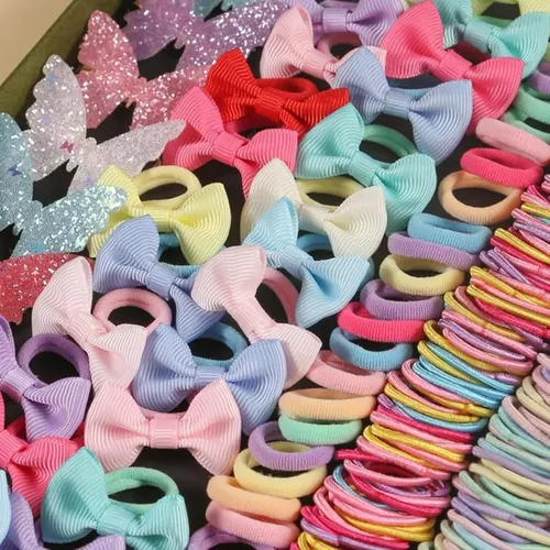 Set Accesorios Pelo Niña Colitas Y Hebillas