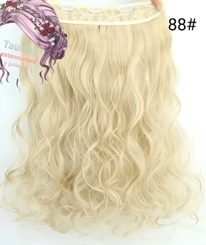 Extensiones De Cabello Órganicas Tipo A Taurina Estilo Extensiones, Rubio Beige Ondulado De 55cm – 1 Mecha Por Paquete