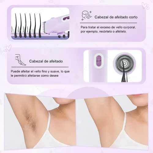 Wiknices Depiladora De Bikini Para Mujer Electrica Púrpura