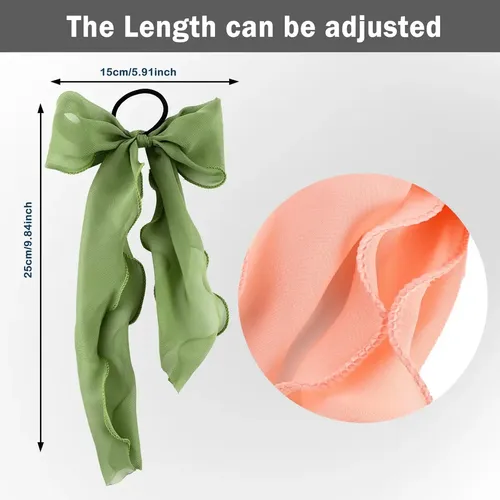 7 Faixas De Cabelo Com Laço, Scrunchies De Chiffon, .