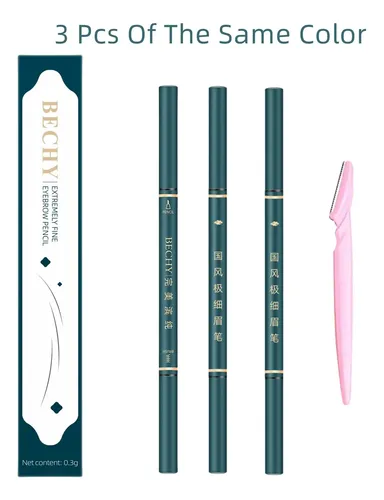 Lápiz De Cejas Marrón Impermeable Lápiz Fino 3 Unidades