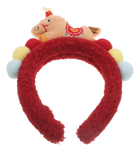 Diadema De Caballo De Peluche: Aro Para El Pelo De Año Nuevo 26.00×18.00×4.00cm