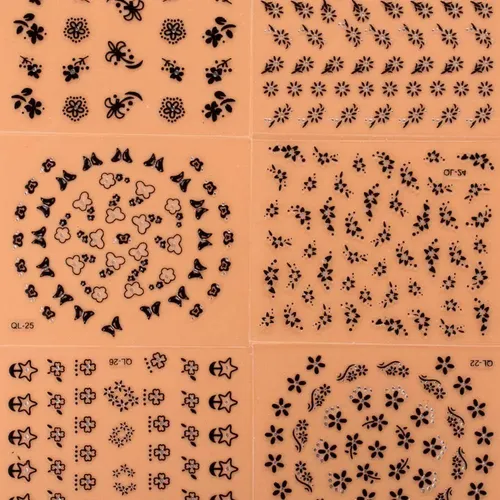 10 Láminas Adhesivas 3d Diseño Floral Para Uñas Hermosas