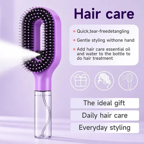 2 En 1 Peine Cepillo Pulverizador El Cabello Contra El Frizz