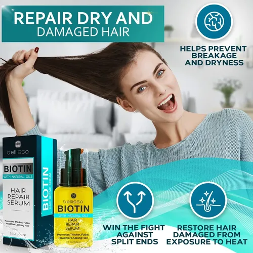 Sérum Capilar Espesante Con Biotina Bellisso, Volumen 60 Ml