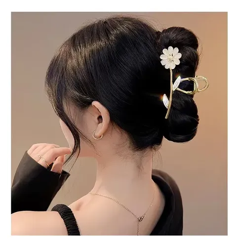 Pinza Para El Pelo Con Forma De Flor De Strass Para Mujer Y