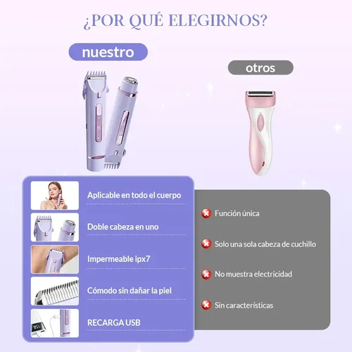 Y Depiladora De Bikini For Mujer Electrica Doble Cabeza