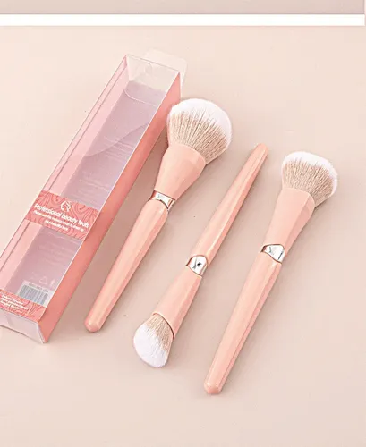 Set 3 Pinceles Polvos Rubor Contorno Cerdas Suaves Portátil