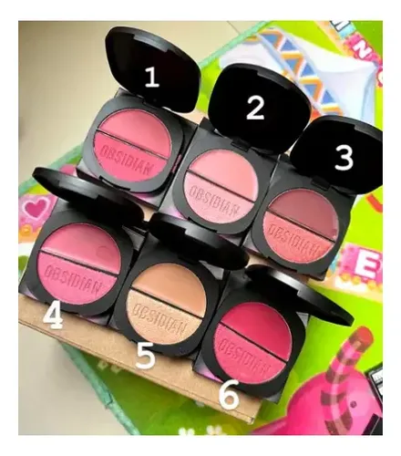 Obsidian Gemini Blush Duo Maquillaje Rubor Ruby Rose Tono del maquillaje OG05
