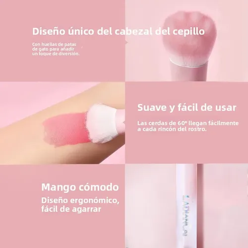 Set Brochas Maquillaje Polvo Rubor Fibra Suave Portátil Comp
