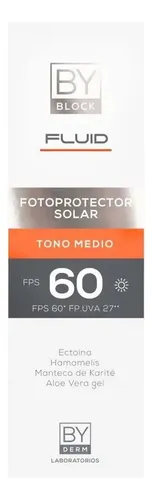 By Block Fluid Fotoprotector Tono Medio Fps60 75 Gr