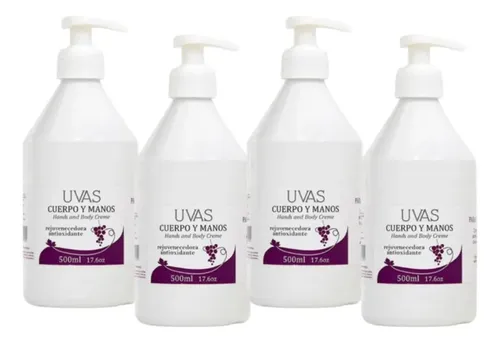 Combo X 4 Crema Cuerpo Y Manos 500ml-linea Uvas-