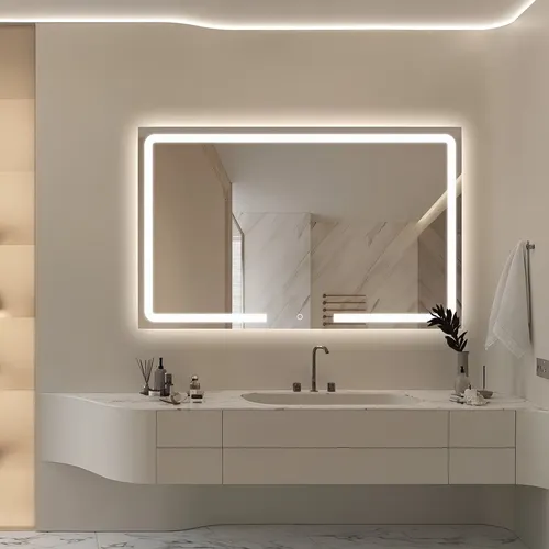 Espejo Luz Led Táctil Touch Baño Rectangular 75x120cm Premiu