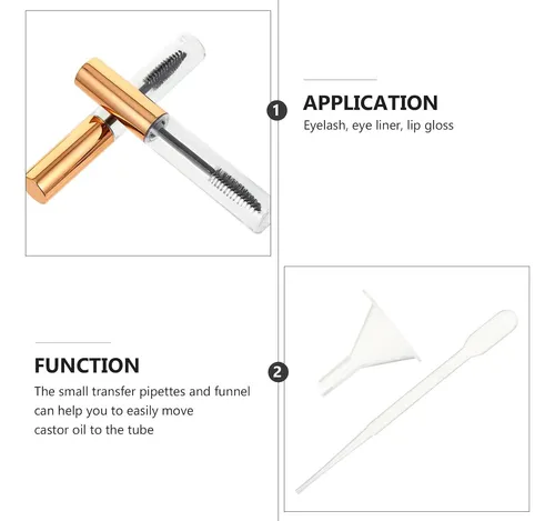 10 De Tubos De Rímel Vacíos Diy Con 5 Embudos Y 5 Pipetas