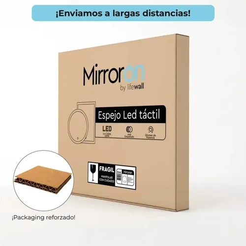 Espejo LED de Pared Brio con Luz Regulable y Antiempañante para Baño