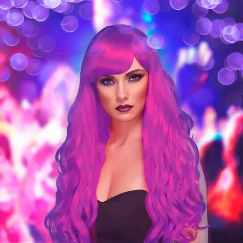 Peluca Ondulada Largo Pelo Ondas Cotillon Fiesta Cosplay X1