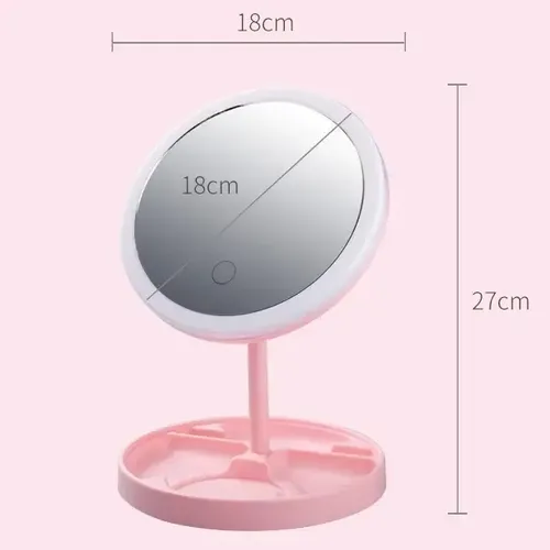Espejo Con Luz Led C/organizador Para Maquillaje Recargable