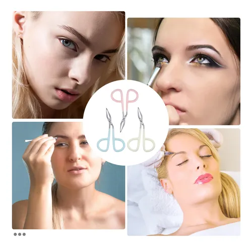 6 Piezas Pinzas Para Depilar Cejas Tijeras Planas