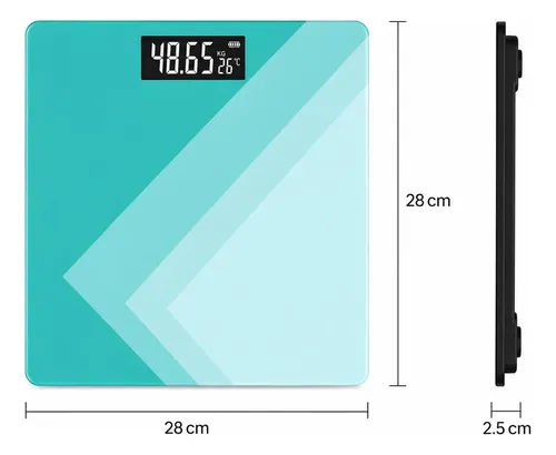 Balanza Digital Personal Freeway Hasta 180kg Recargable Usb Turquesa