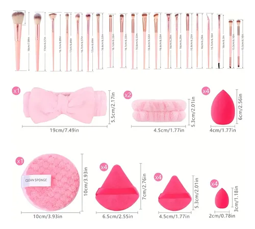 Set X40 Brochas De Maquillaje Pink