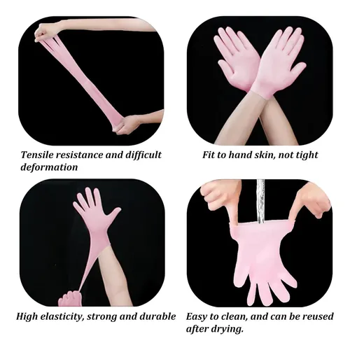 Guantes Hidratantes De Silicona Rosa Impermeables Unisex