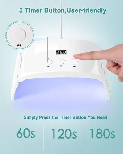 Lámpara Uv Led Para Uñas Blanca Con Temporizador Y Pantall