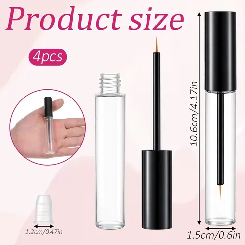 Tubos De Rímel Vacíos, Transparentes, De 10 Ml, Con Varilla,