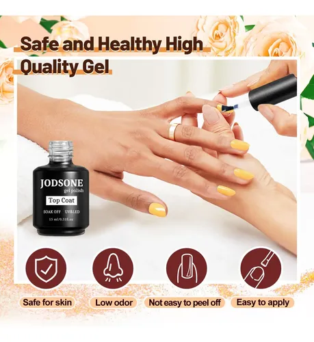 Set De Nail Art Jodsone Primer Para Uñas, Base Coat Y Top Co