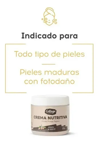 Crema Nutritiva Con Argán & Karité Collage X500g Tipo de envase Pote