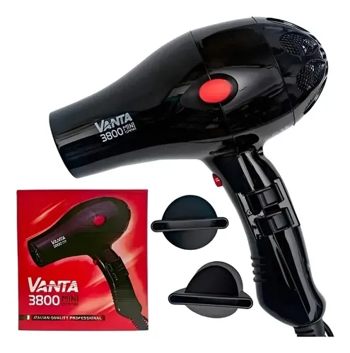 Secador de pelo Vanta 3800 Mini Compact negro 1800 W