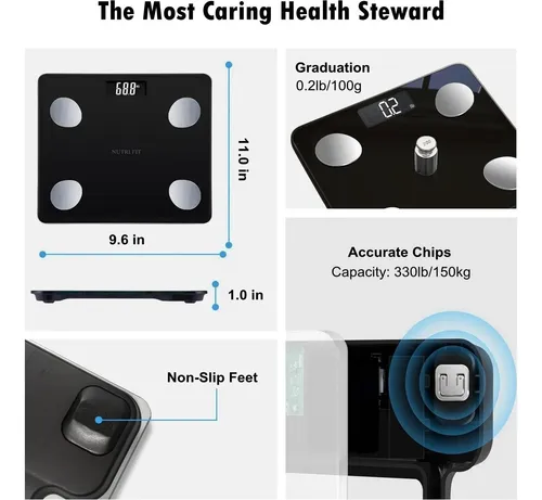 Báscula Inteligente Nutri Fit Con Bluetooth 330 Lb